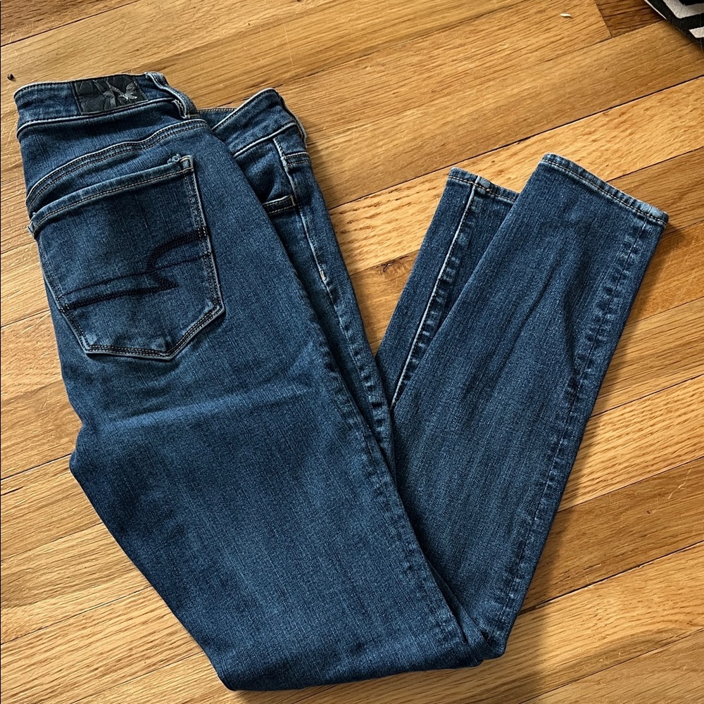 American Eagle Outfitters Dark Blue Hi-Rise Jeggings